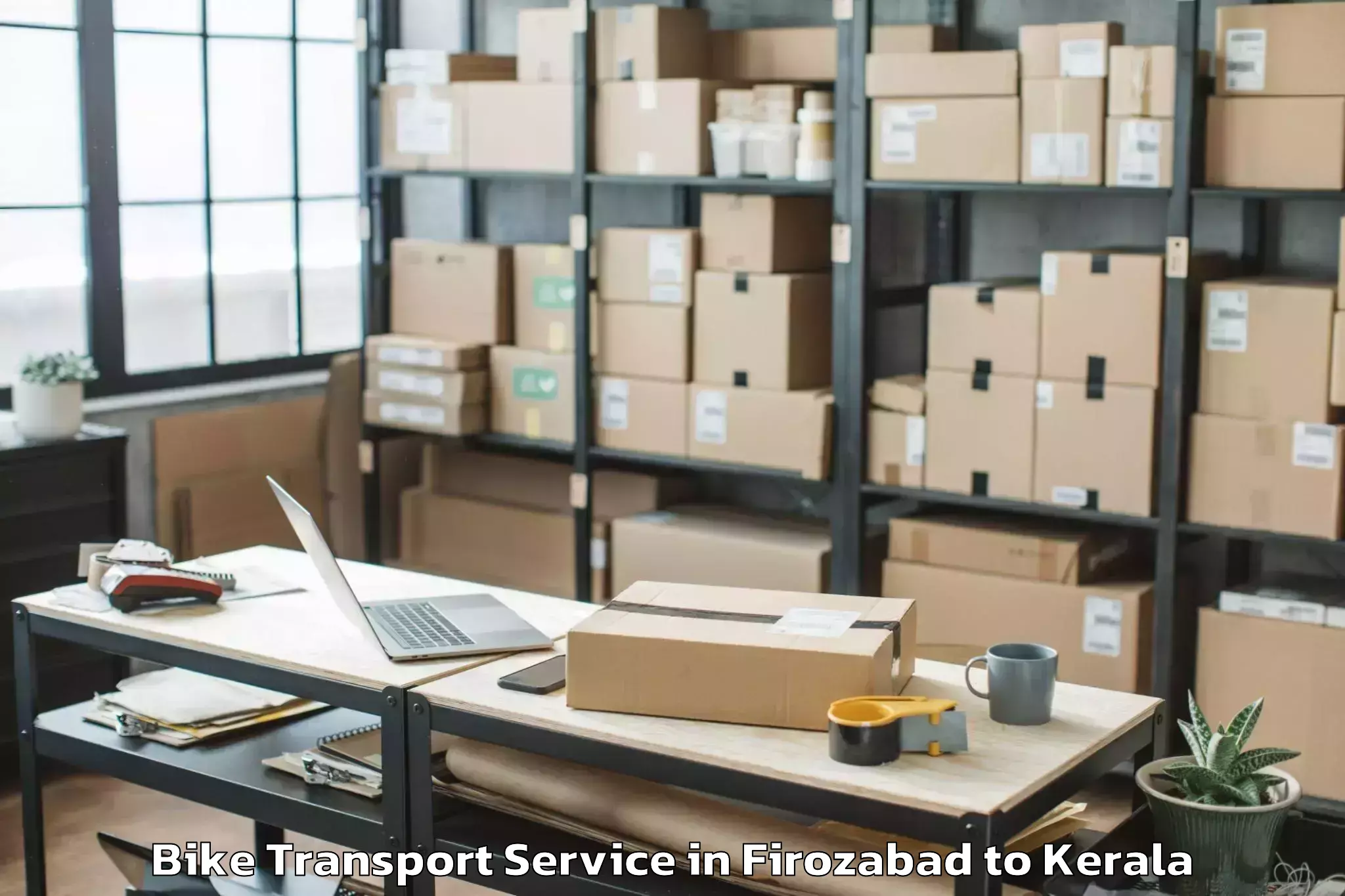 Hassle-Free Firozabad to Kochi Bike Transport